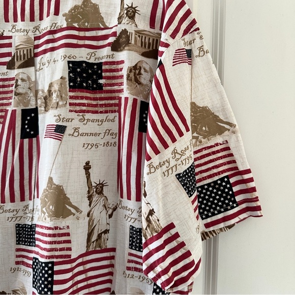 Cotton Traders American Flag Patriotic Button-Up Shirt Shirt USA Men's Size XL - Picture 13 of 16